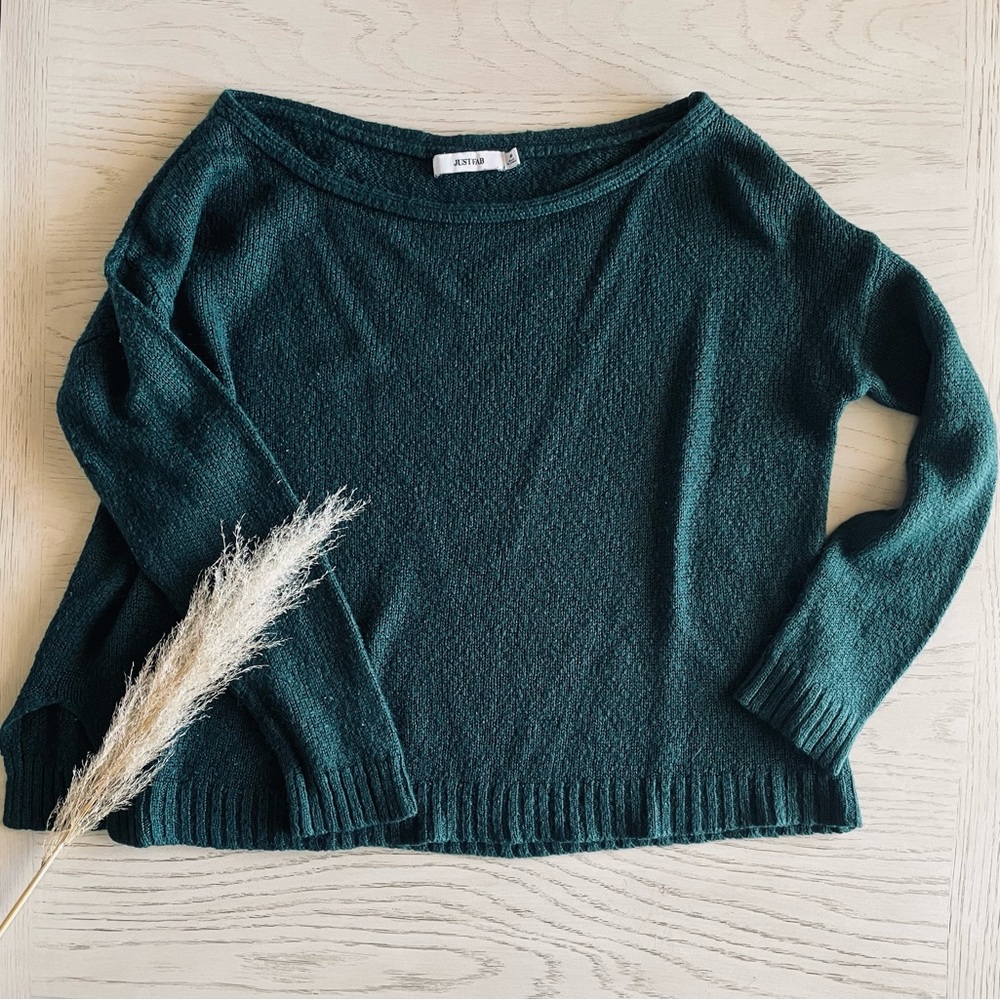JustFab Emerald Oversized Knit Sweater